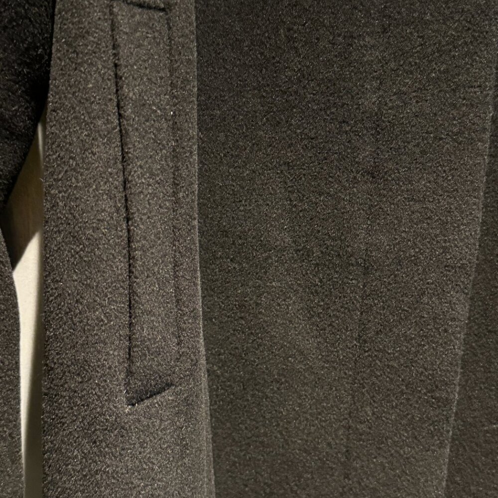 Black Wool Collared Button Down Coat - image 3